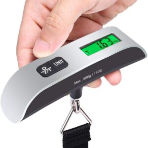 LCD Display Luggage Scale Electronic Balance Digital Postal Luggage Hanging Scale. A clear LCD backlit screen for day and night visibility to accurately display. Portable and easy to store at home or in your suitcase. Durable and heavy duty to stand the test of time and travel.